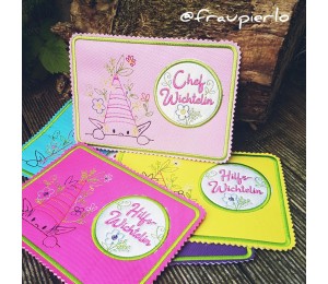 Stickdatei ITH - Mug Rug Wichtel